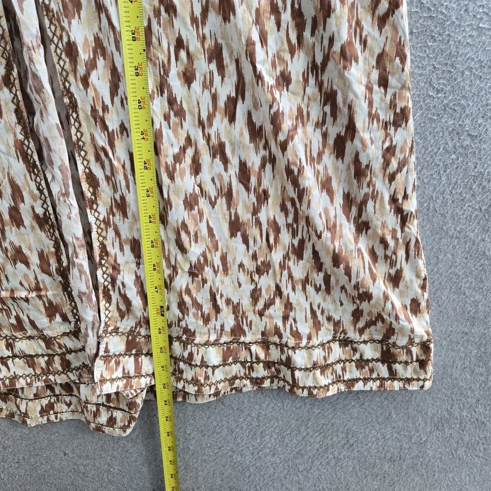 Aerie Women Dress L Brown Geometric Maxi Sundress Cottagecore Strap Sleeveless - Picture 11 of 11